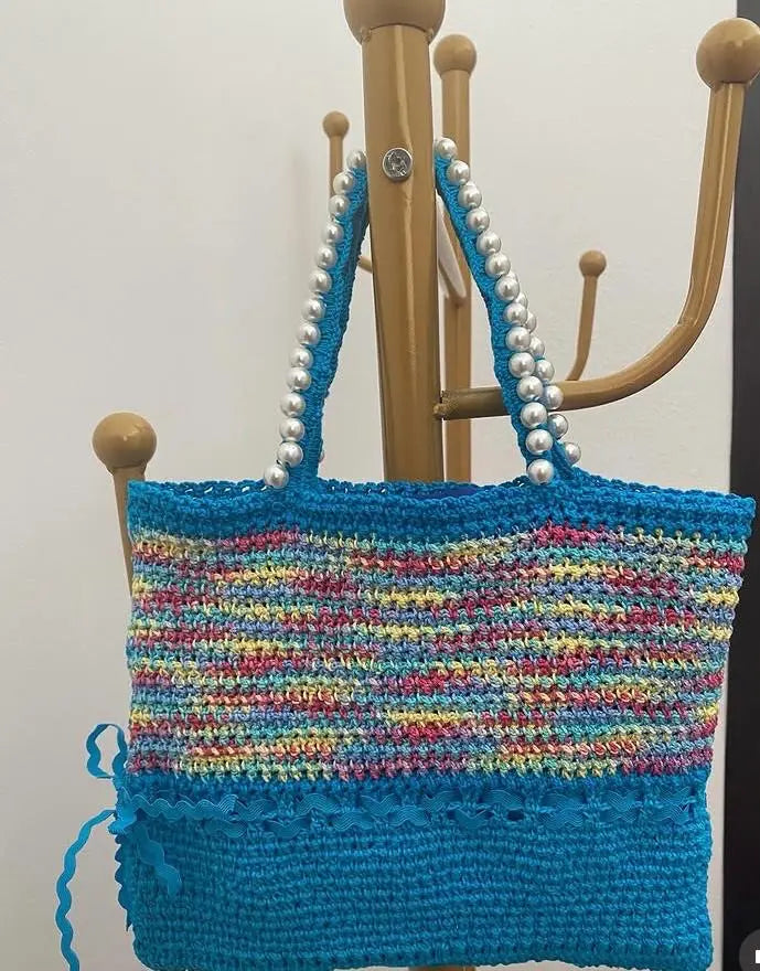 Vanessa bag crocheted with pearls Vanlei Collections