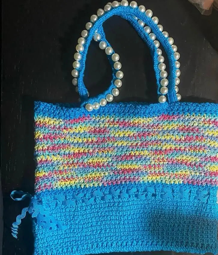 Vanessa bag crocheted with pearls Vanlei Collections