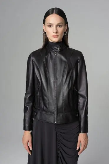 Black Genuine Leather Jacket-2