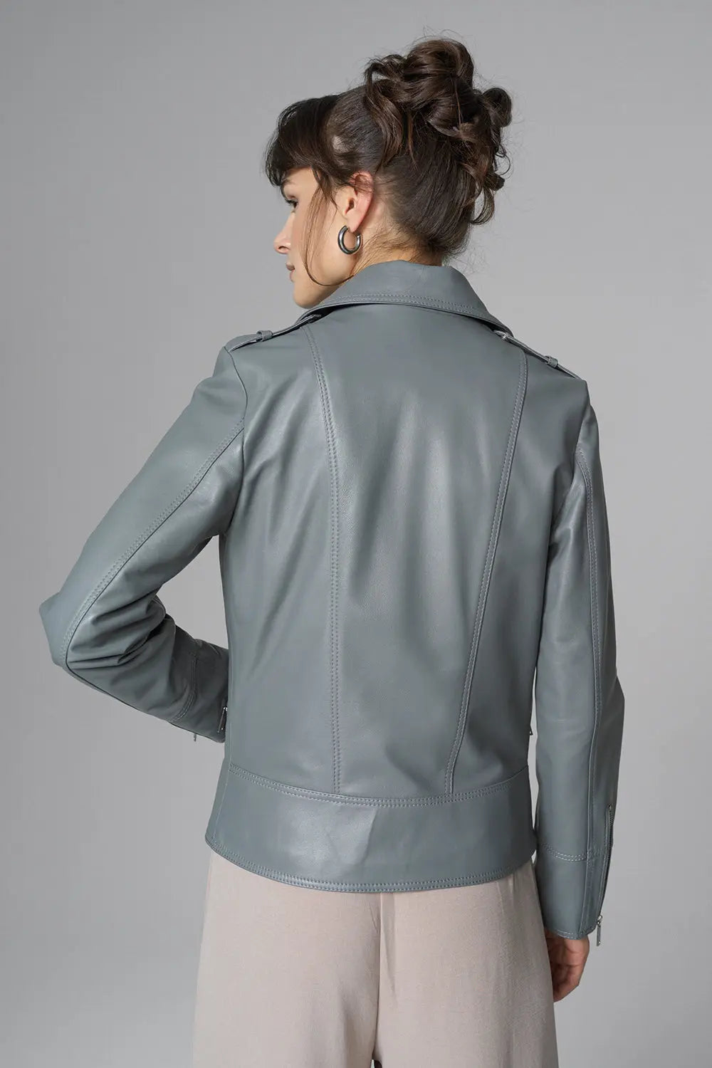 Gray Natural Leather Jacket-1