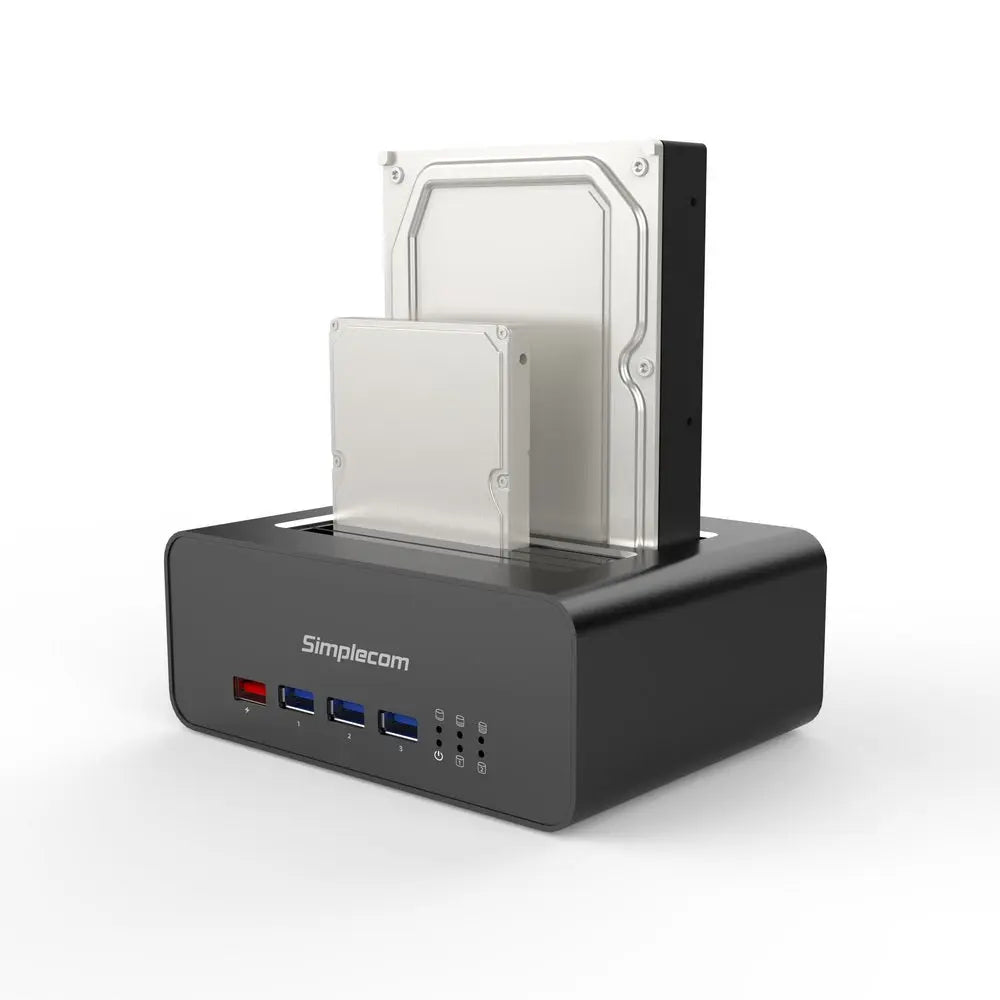 NNEDSZ SD352 USB 3.0 to Dual SATA Aluminium Docking Station with 3-Port Hub and 1 Port 2.1A USB Charger-3