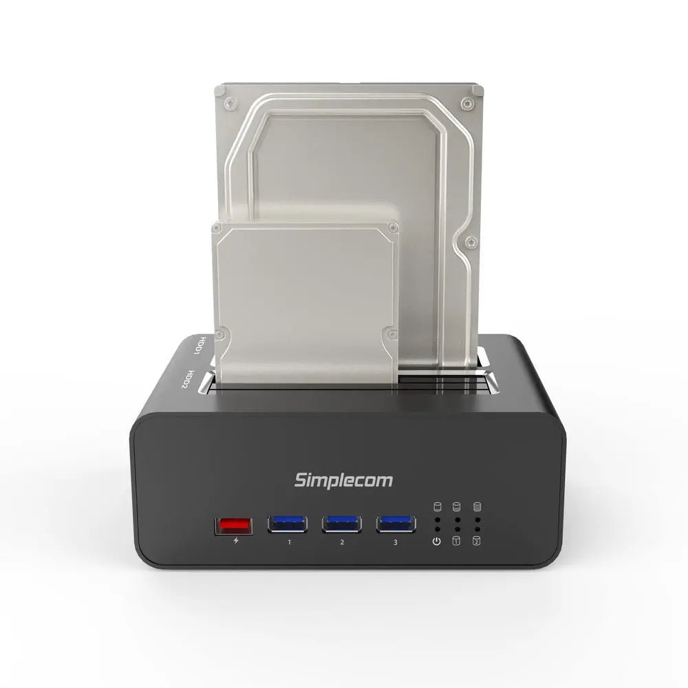 NNEDSZ SD352 USB 3.0 to Dual SATA Aluminium Docking Station with 3-Port Hub and 1 Port 2.1A USB Charger-4
