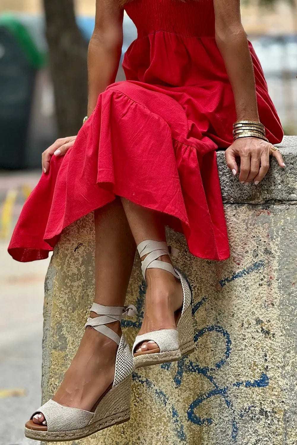 Scarlet Elegance Maxi Dress-4