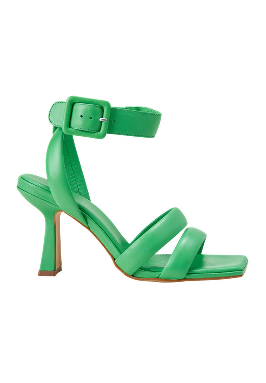Green Calf Leather Sandals Uvaia – Women’s 8 cm Sculpted Heel with Ankle Strap-0