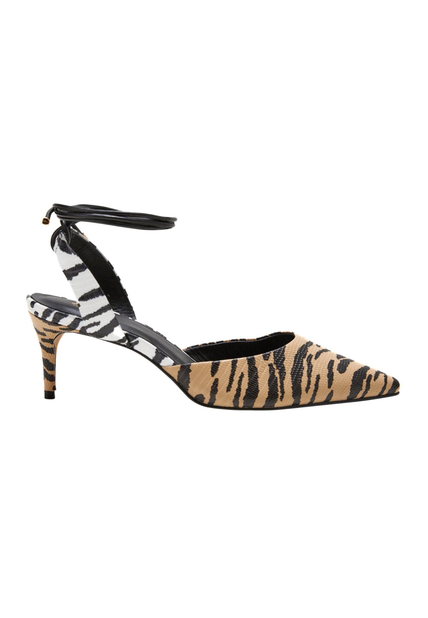 Animal Print Calf Leather Pumps Jaborandi – Women’s Strappy Pointed-Toe Heels-0