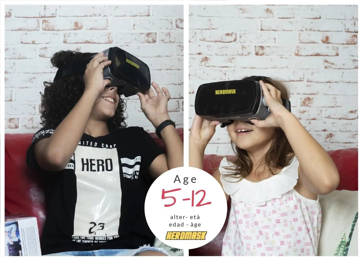 Heromask: VR Headset for Kids + Maths educational games [times tables subtraction…] for kids 5 6 7 8…12 years old [Fun games] VR Maths set [3D glasses] Cool for girls and boys Learning toys Vanlei Collections
