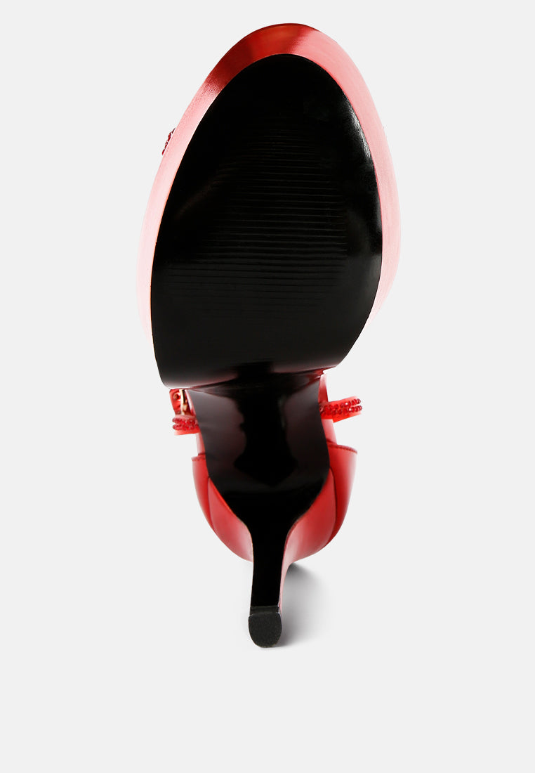 Cinderella Rhinestones Embellished Stiletto Platform Sandals-4