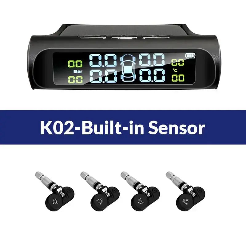 Solar Powered TPMS Wireless Tire Pressure Monitoring Black-1