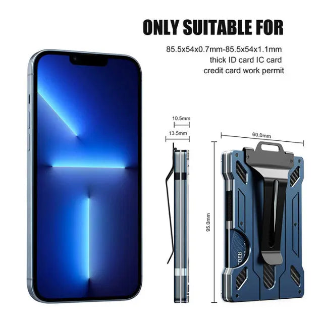NNEDSZ 1 Pcs Gold Premium RFID Blocking Aluminum Alloy ID Badge Holder with Transparent Card Slot & Money Clip-2