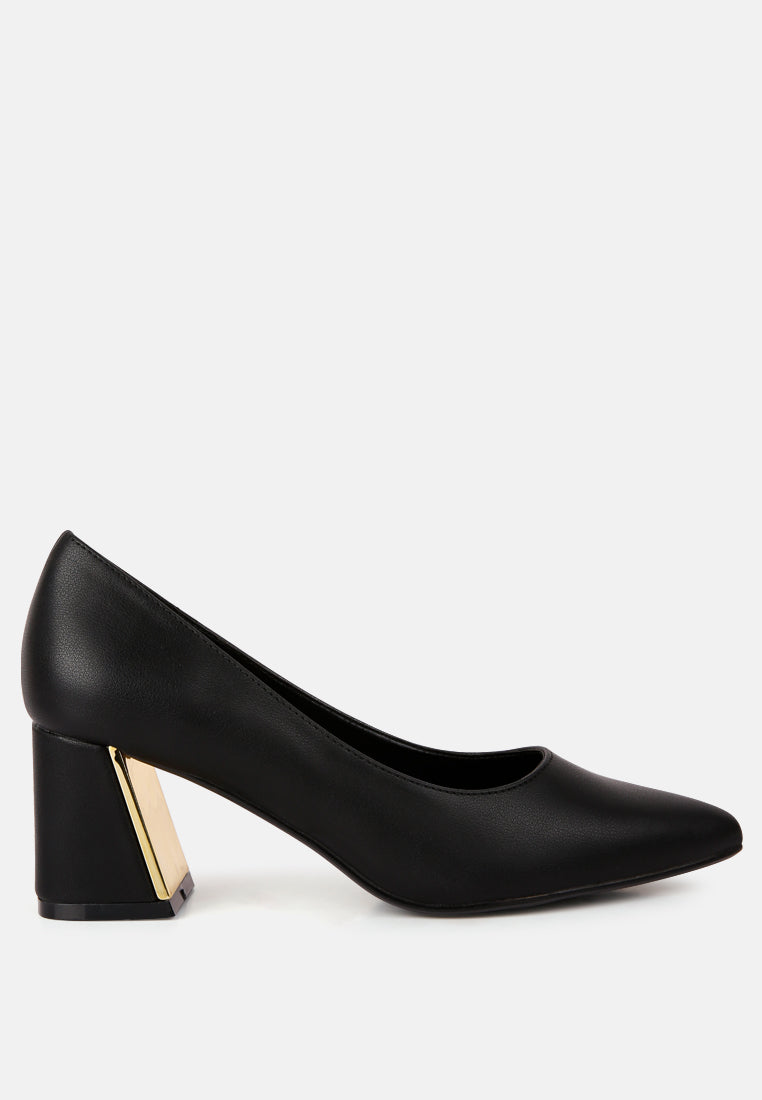 Casey Metallic Detail Block Heel Pumps By RAG-0