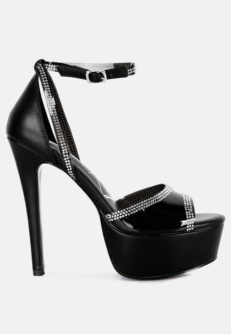Cinderella Rhinestones Embellished Stiletto Platform Sandals-6