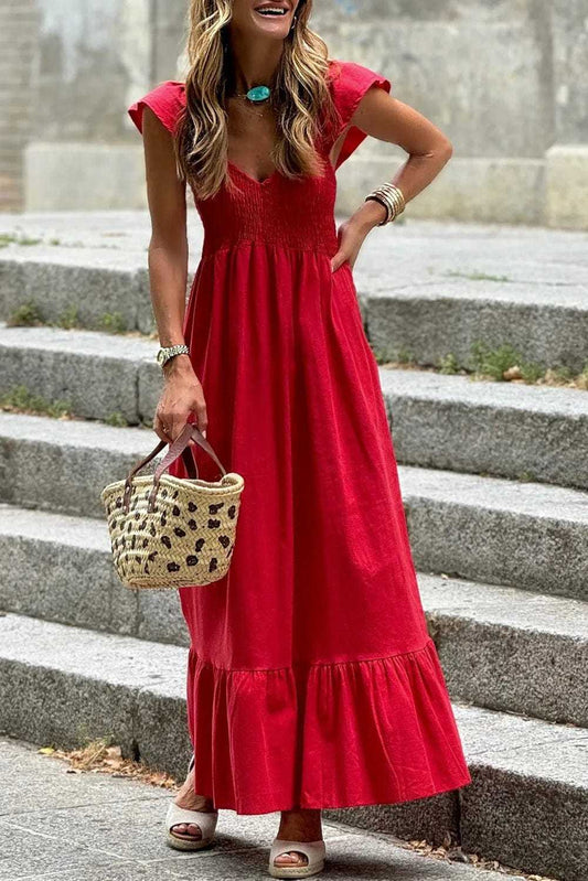 Scarlet Elegance Maxi Dress-0