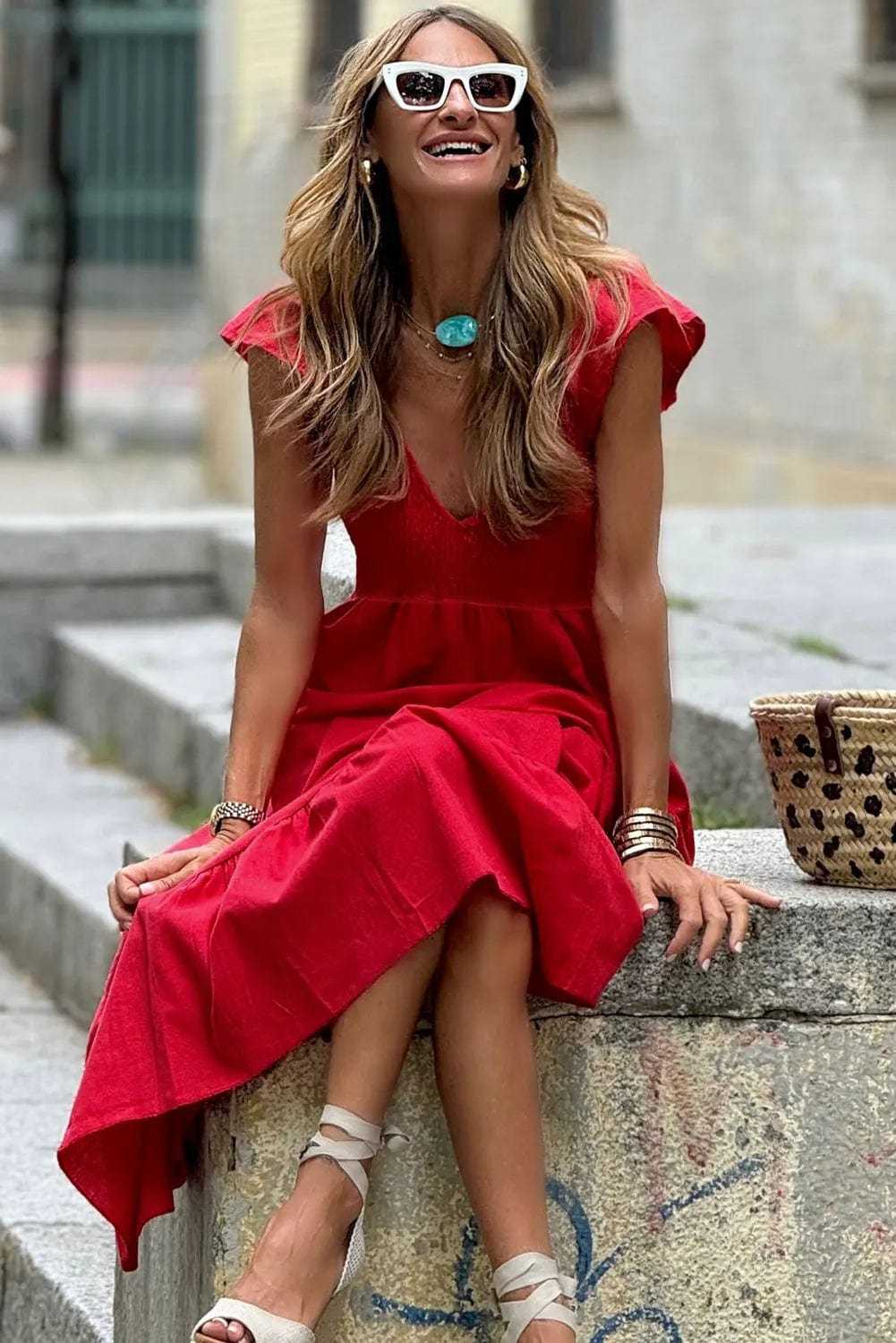 Scarlet Elegance Maxi Dress-2