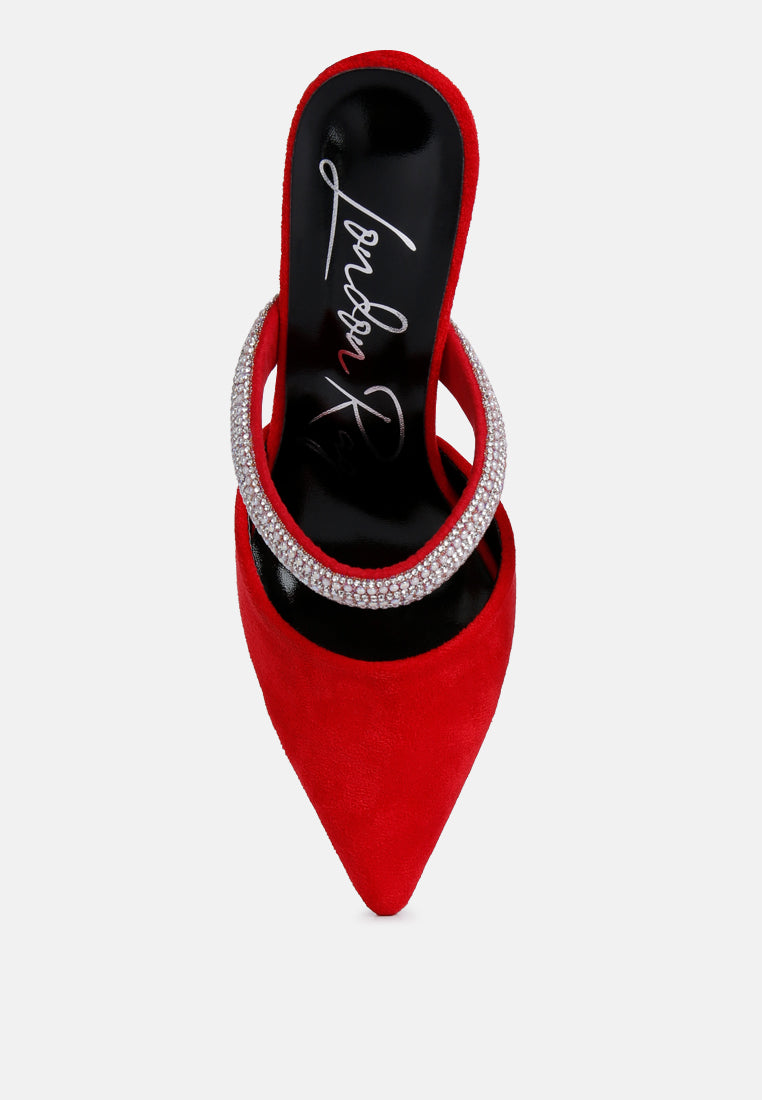 Fauci Diamante Strap Heeled Mules-3