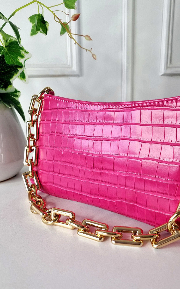 Faux Leather Chain Detail Handbag-2