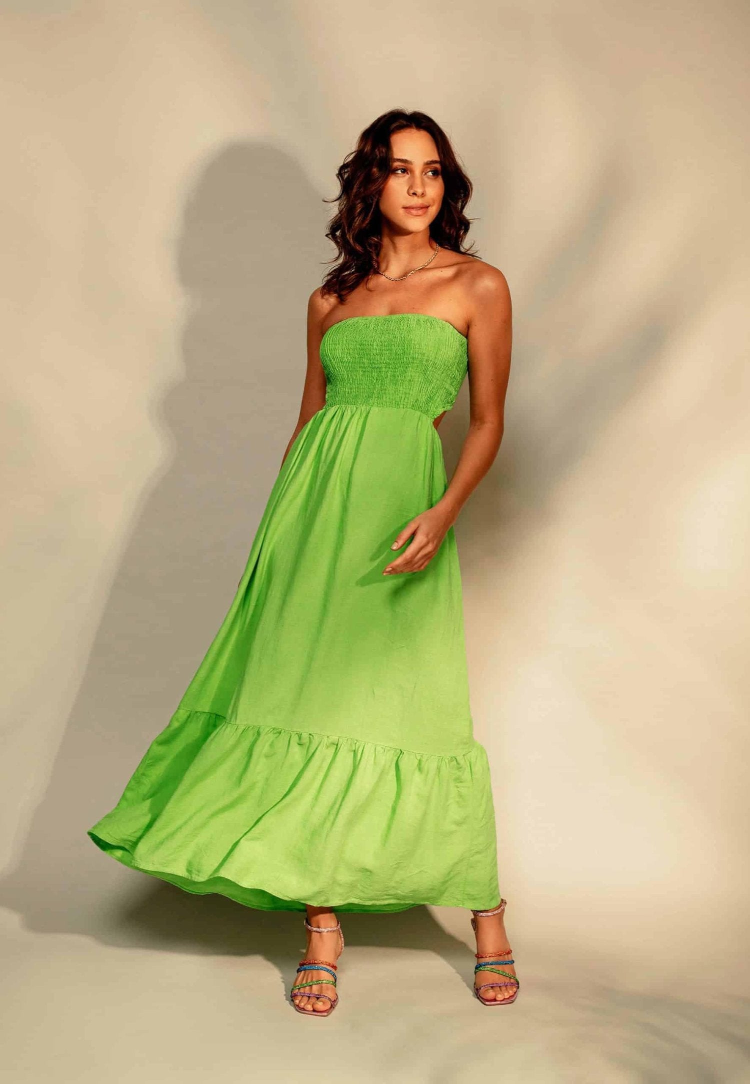 Multicolor Crystal Leather Sandals – 8 cm Heeled Strappy Design-4