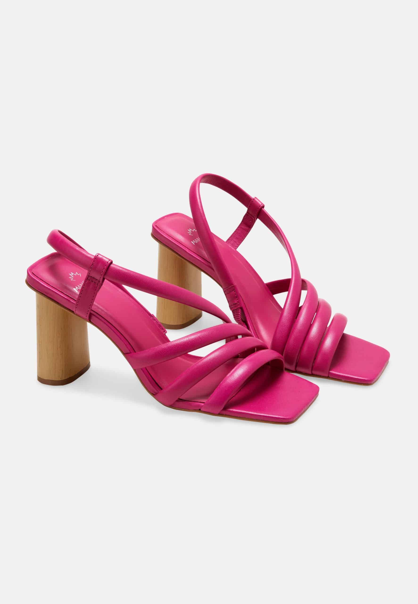Pink Calf Leather Sandals Cedro – Women’s 8 cm Cylindrical Block Heel-1