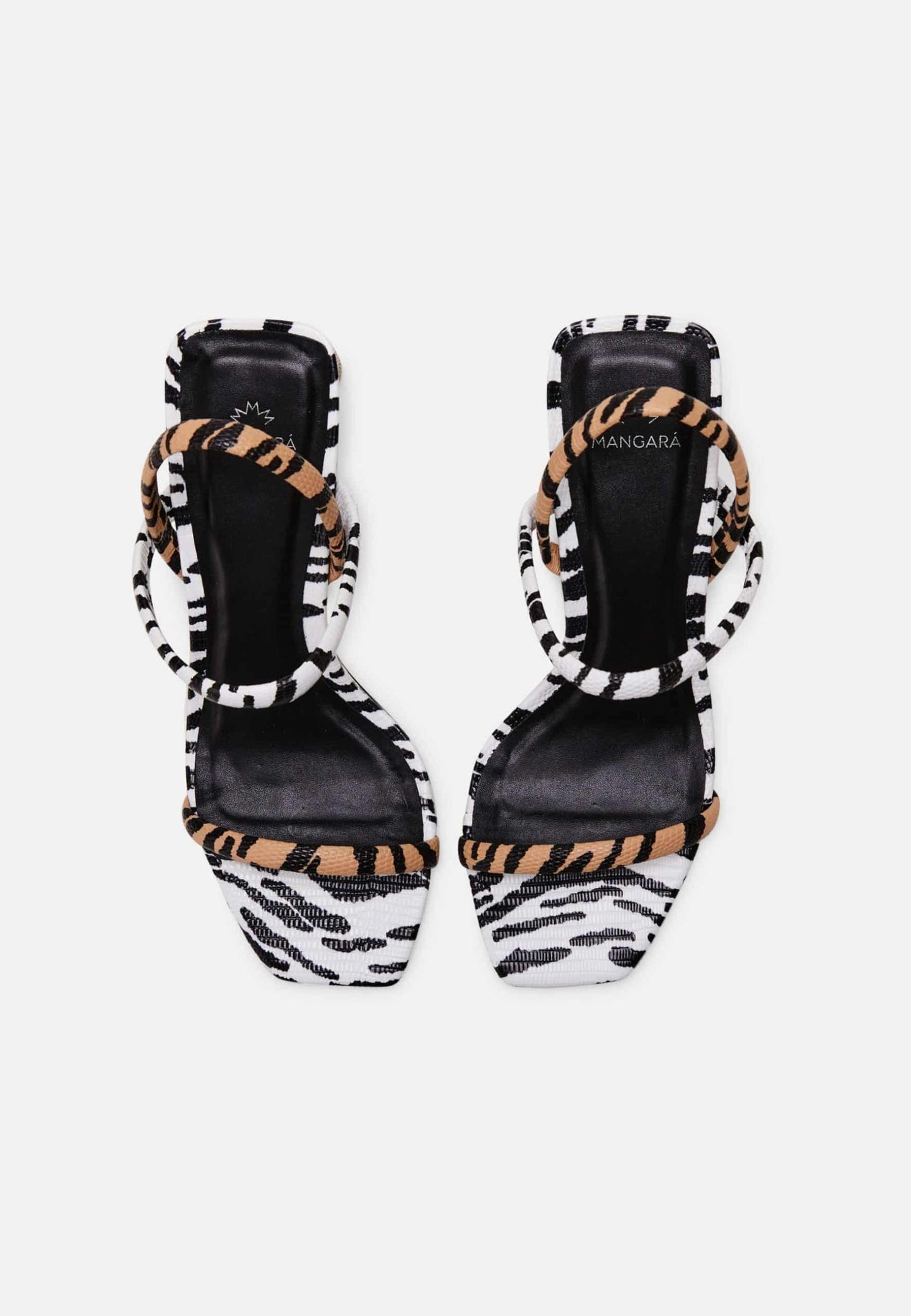 Animal Print Calf Leather Sandals – Women’s 6.5 cm Block Heel Open Toe-1