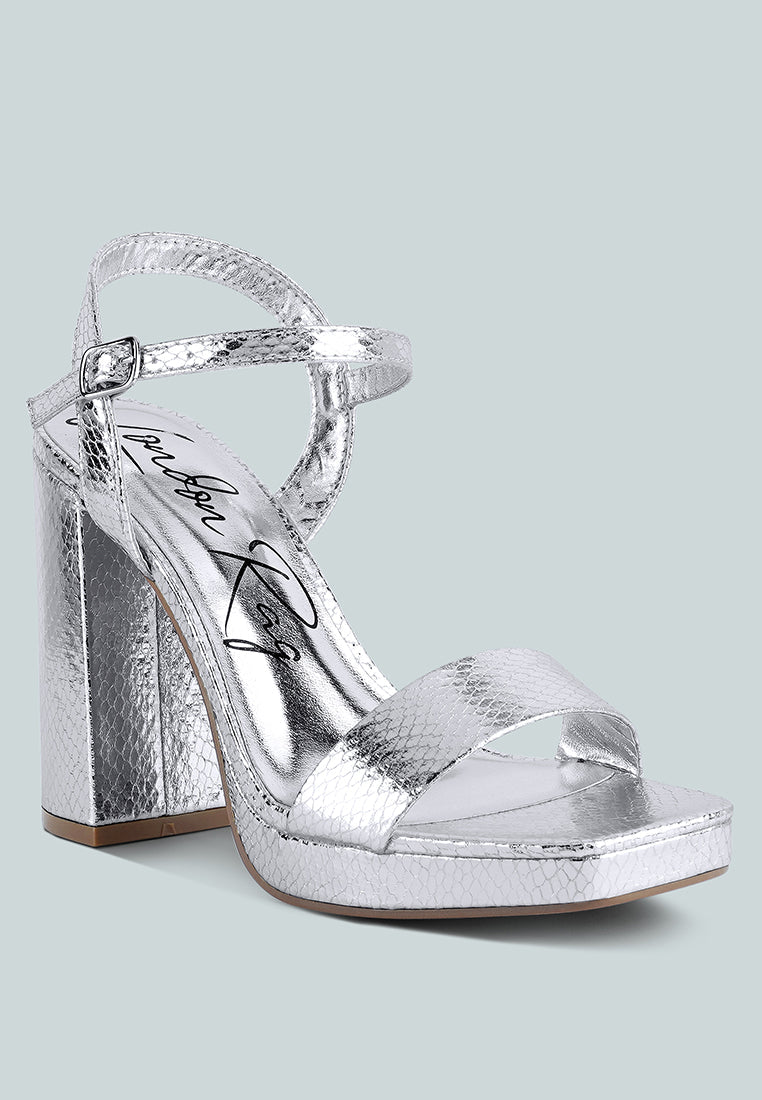Merengue Textured High Block Heel Sandals-1