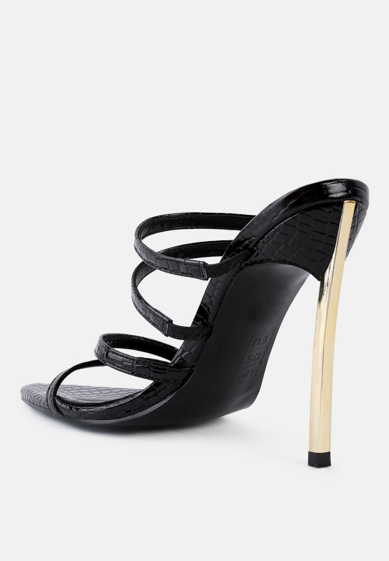 New Affair Croc Strappy High Heel Sandals-3