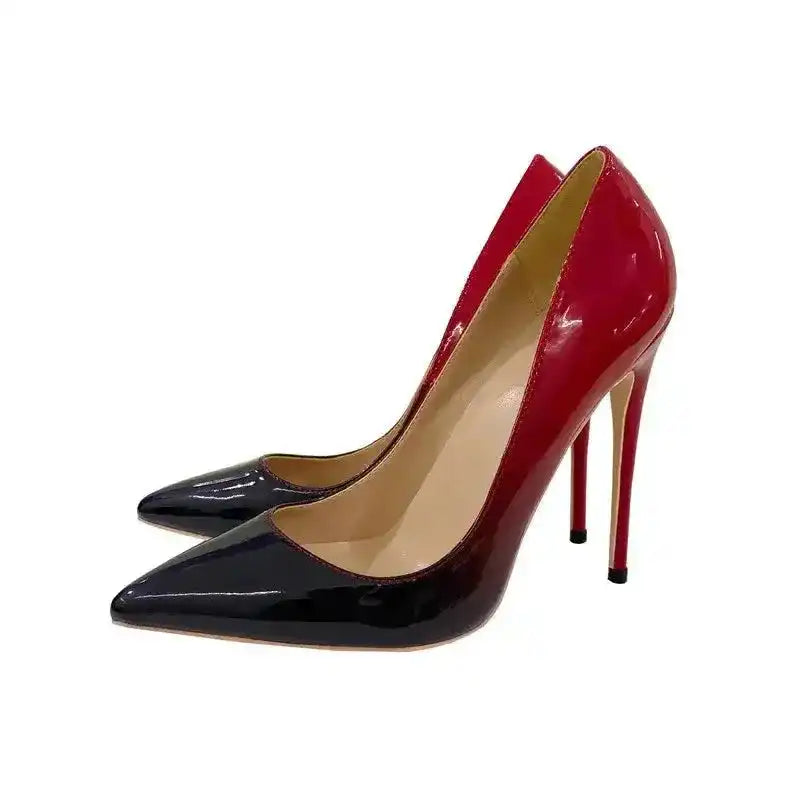 Red-Black Gradient High Heels Stilettos-5