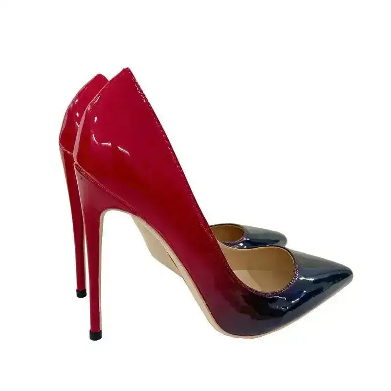 Red-Black Gradient High Heels Stilettos-0